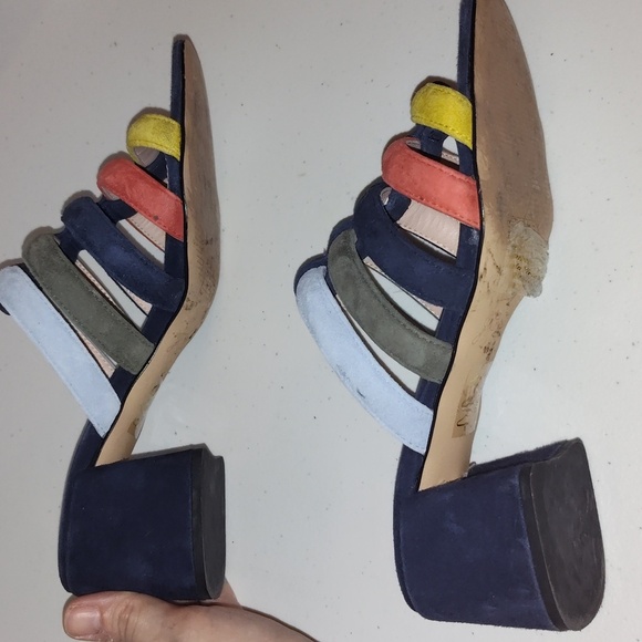 J.Crew Penny Multicolor Strappy Suede Slide Sandals, size 7 - Picture 6 of 12